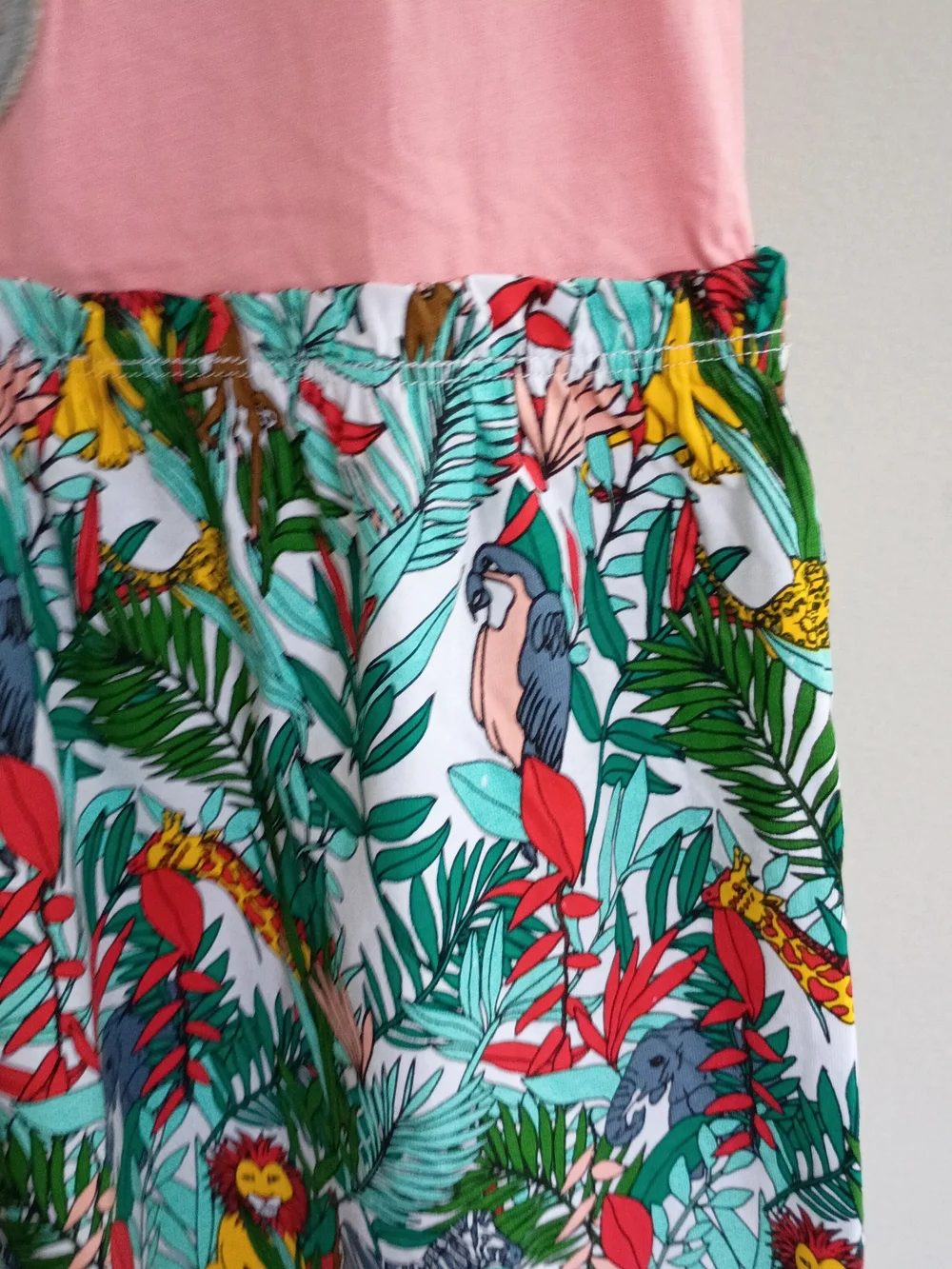 Dupe Mini Boden Elephant Tank Dress with Tropical Skirt